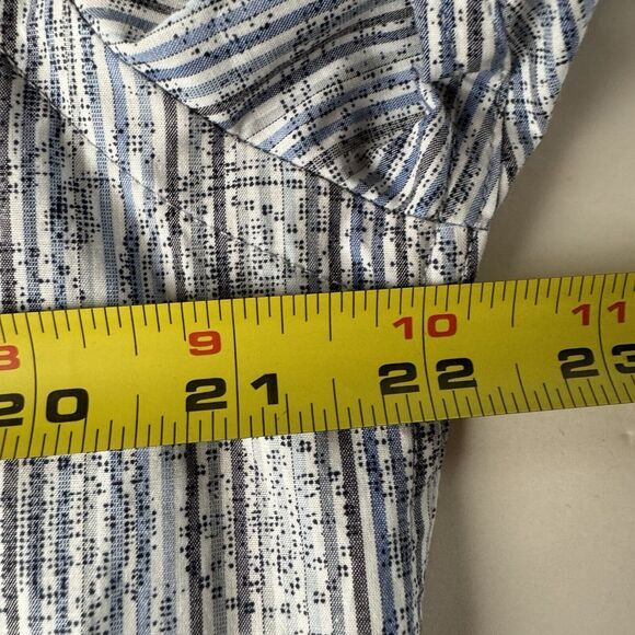 Thomas Dean Performance Button Down Shirt Blue Paisley Medium NWT - Picture 5 of 16